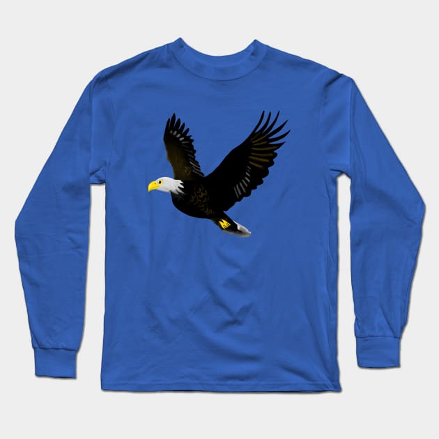 The Power of an Eagle - Blue Long Sleeve T-Shirt by VicEllisArt